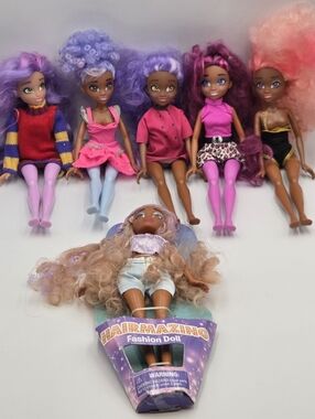 Hairmazing Fashion Doll Lot of 6 Just Play Rainbow Hair # 1 New In Package